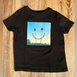 Toddler Boy Old Navy “Feeling Good Vibes” Black Graphic Tee Size 3T